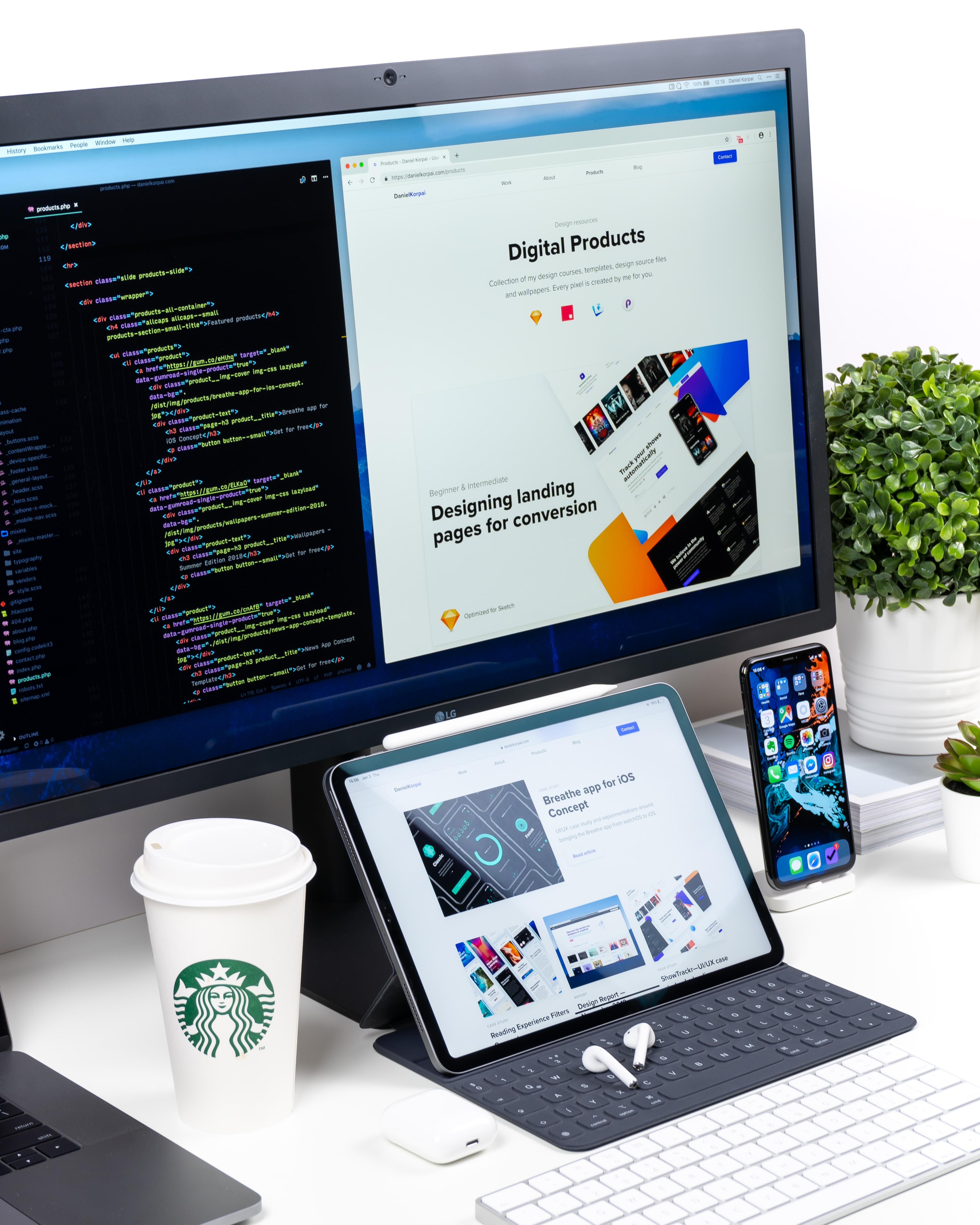 Designer refining the product interface during development